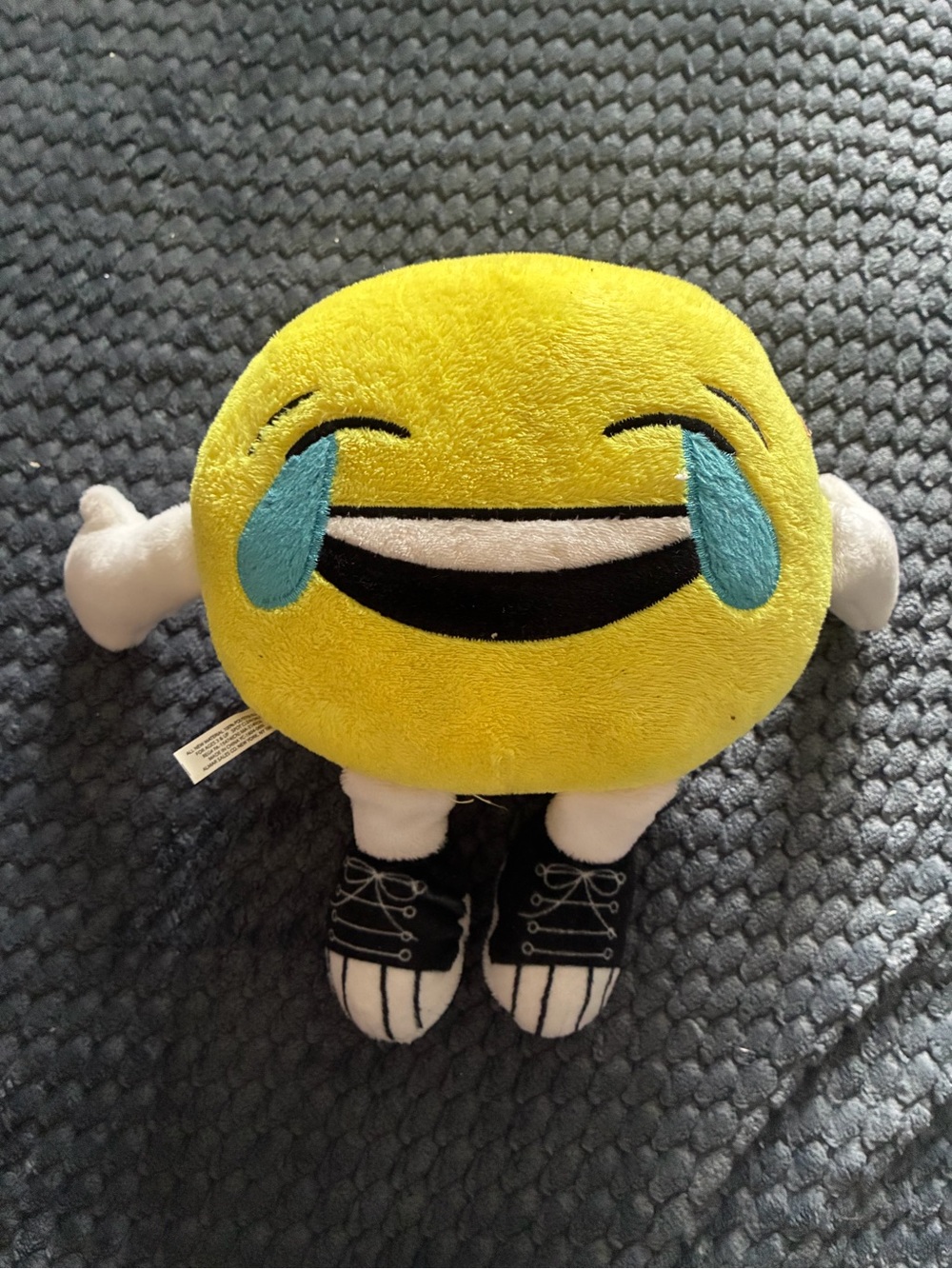 Yellow Laughing Tears Emoji Plush Toy with Shoe Details